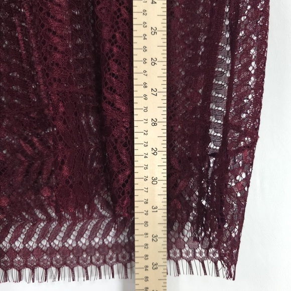 NWT JONATHAN SIMKHAI Tunic Lace Applique SS Tie V Neck Cabernet Top Size SMALL - Picture 6 of 13